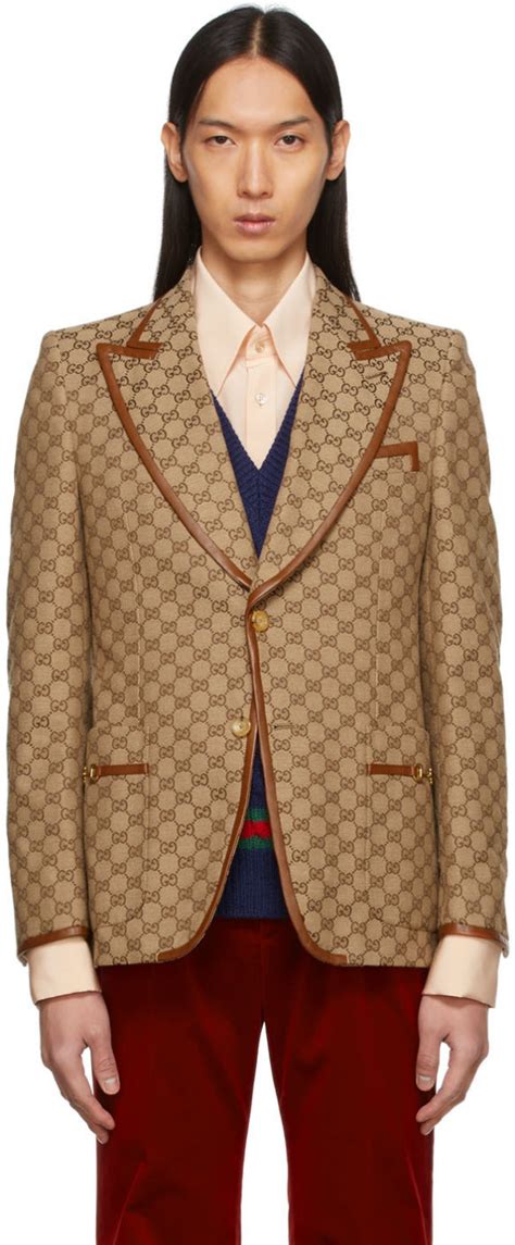 gucci monogram blazer|gucci long sleeve logo shirt.